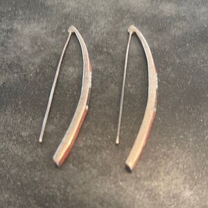 Elegant Silver and Gold Curved Earrings